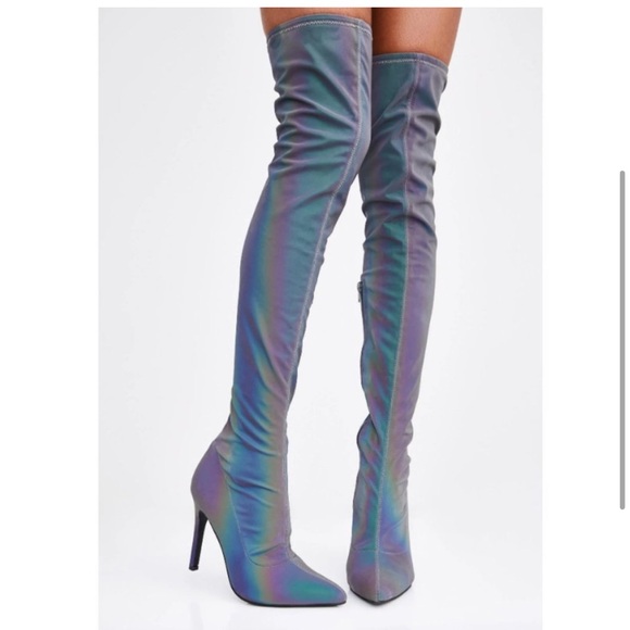 DOLLS KILL reflective boots - Picture 2 of 3